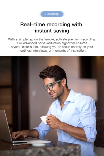PEJE AI Smart Glasses with Camera, 1080P HD Video Recording Glasses, AI Assistant (ChatGPT/Doubao), Real-Time Translation