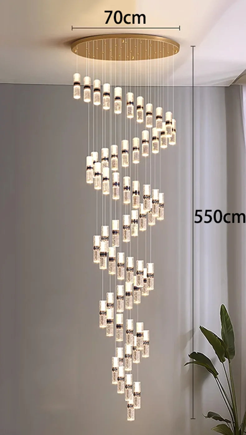 Modern home decoration crystal chandelier, stair Pendant lamp, living room Pendant lights, interior lighting