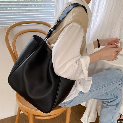 Luxury Trend Tote Bag Woman 2025 Large Capacity Female Shoulder Bag High Quality Leather Simple Designer Woman Handbag Purse