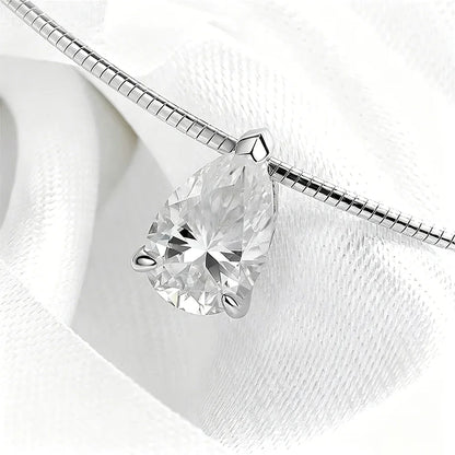 GRA Certified 3/4/5Carat Waterdrop Moissanite Collar Necklace For Women S925 Silver Pear Cut Solitaire Diamond Omega Necklace