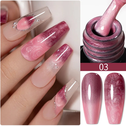 7.5ML Summer Fruit Series Cat Magnetic Gel Nail Polish Green Purple Pink Cat Eye Gel Soak Off UV Nail Art Varnish For Manicure