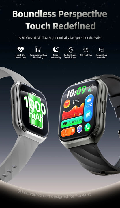 New Smart Watch Man 1000mAh Long Standby Outdoor Smartwatch Men IP68 Waterproof Heart Rate Sport BT Call Big Battery Smart Watch