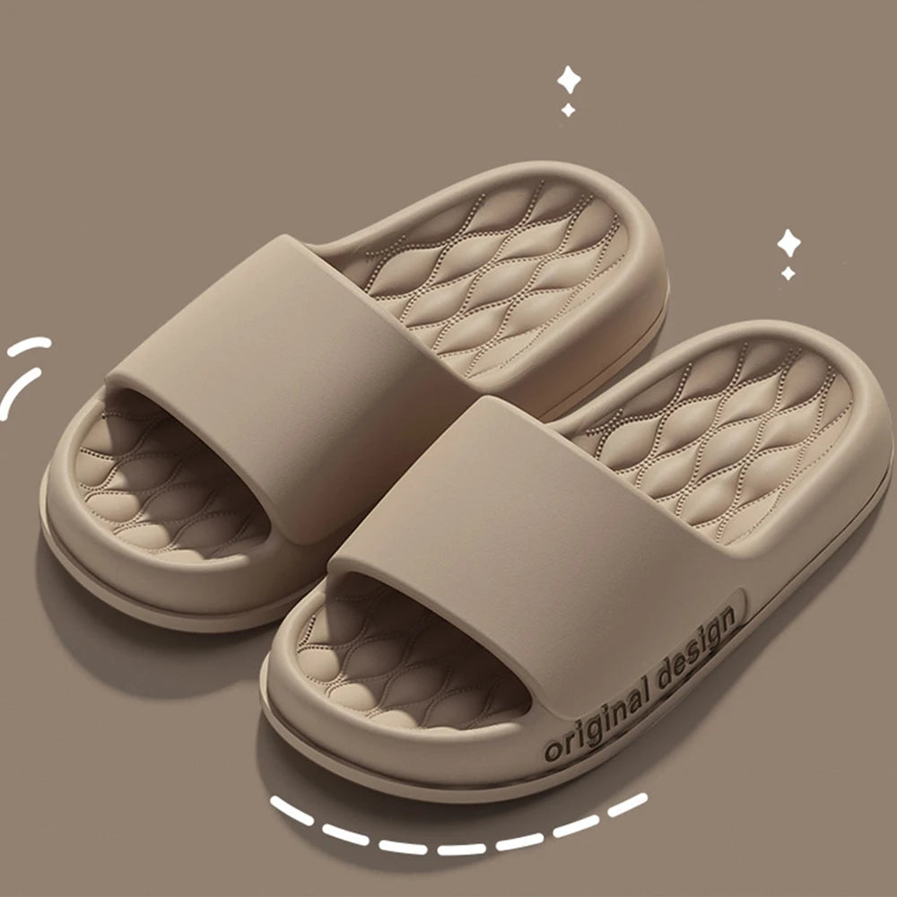 Smile Pop Men Slippers House Shower Bathroom Shoes EVA Beach Slides Fashion Soft Cloud Slippers Summer Men Antiskid Sandals