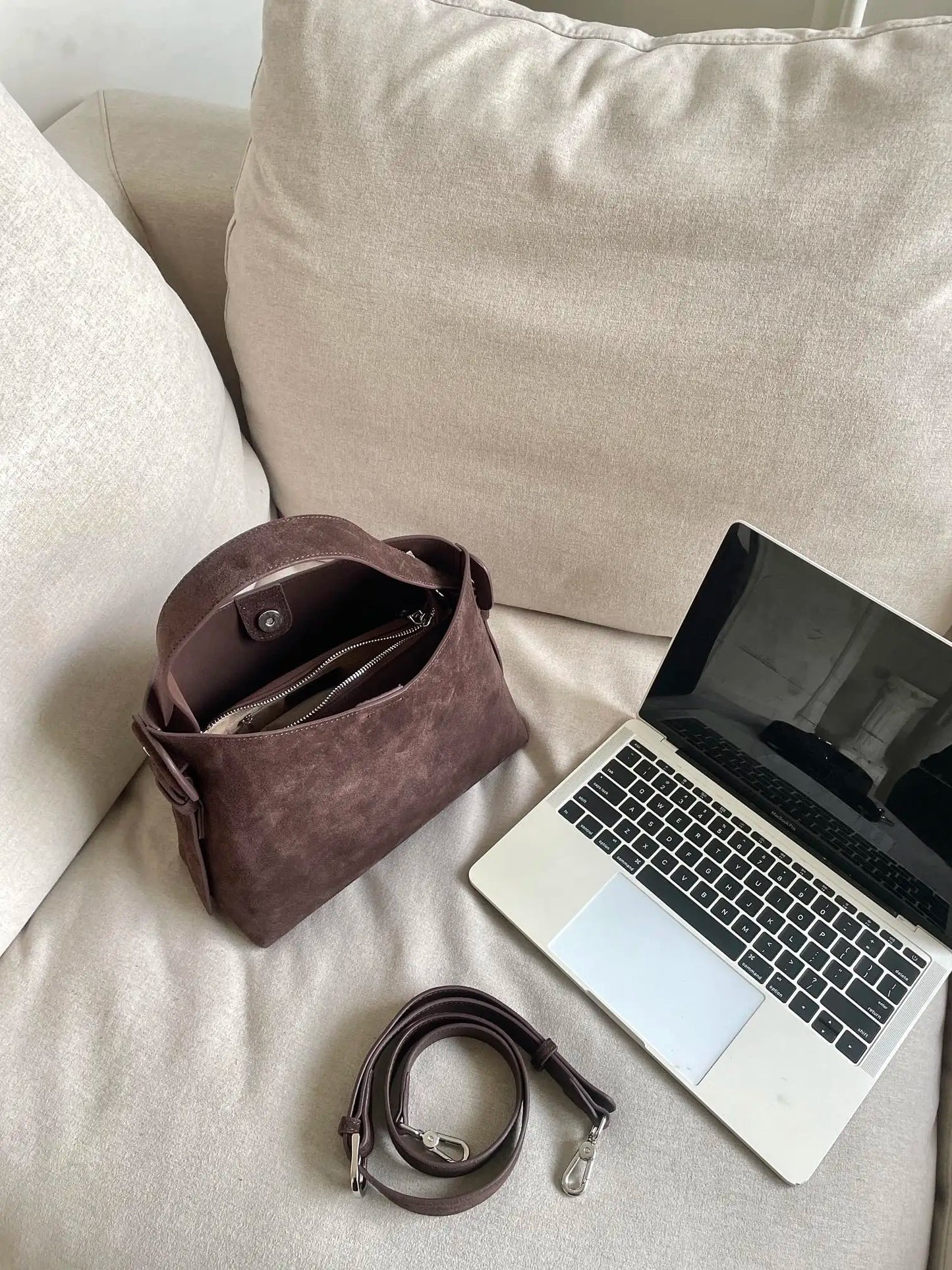Suede Cowhide fashion ladeis shoulder cross brown bags luxury designer women coffe handbags angola red