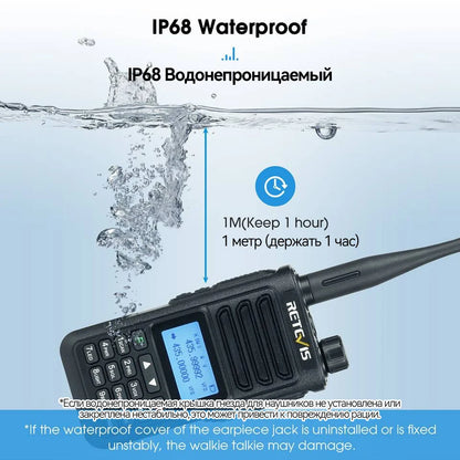 Retevis RA89 Walkie Talkie IP68 Usb-C Long Range Walkie Talkies FM VHF Ham Radio for Camping Hunting Emergency Rescue