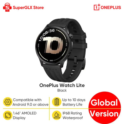 OnePlus Watch Lite Global Version Smart Watch 1.46'' AMOLED Display Up to 10 days of Battery Life IP68 BT 5.2 100+ Sport Modes