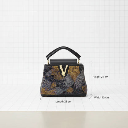 2026 Fashion Ladies Luxury Women's Bag High Quality Unique Bead-embellished Female Bag Cover Bucket Shape Designer Handbag 28 cm