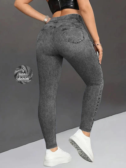 Women's Imitation Comfortable Tummy Control Fitness Gym Yoga Pants Daily Wear Tummy Control Hip Lifting Skinny Yoga Pants