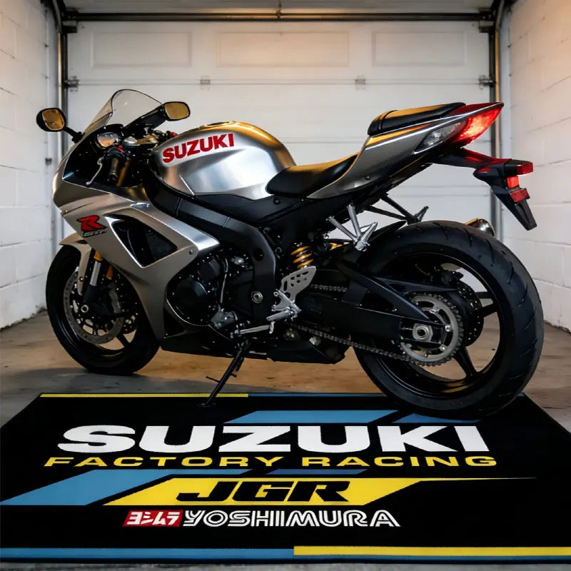 Suzuki Motorsports Carpet Garage Mat Racing Cool Motorcycle Display Electric Bike Mat Entrance Doormat Bedroom Home Decoration