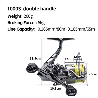 FISHINGFANS ORCA D01 Spinning Reel 5.2:1  5+1BB 6KG Max Drag,Lightweight CNC Spool for Lure Fishing,Smooth Power Transmission