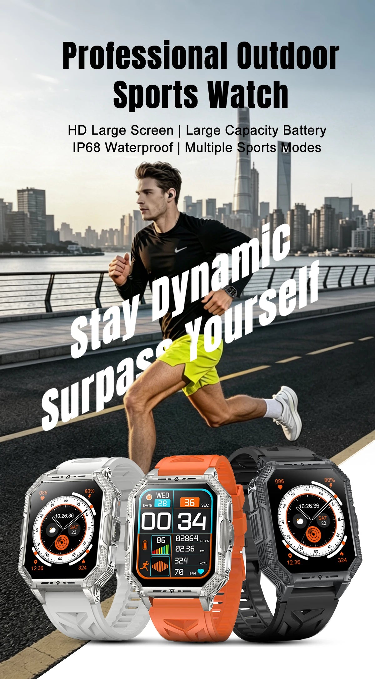 2026 newhigh-endoutdoorhikingadventuresmartwatch,1400mAh large battery,wirelesscommunication,voiceassistant,heartrate monitoring