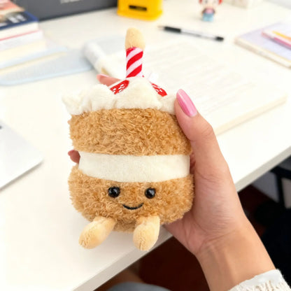 Cartoon Cute Fruit and Vegetable Plush Series Keychain Toy Peach Pear Cherry Doll Smiling Face Fruit Decoration Pet Gift