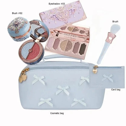 Makeup Flower Knows Set Swan Ballet Series Six Color Eyeshadow Palette Embossed Blusher Shine Lipstick Kit With Bag All In