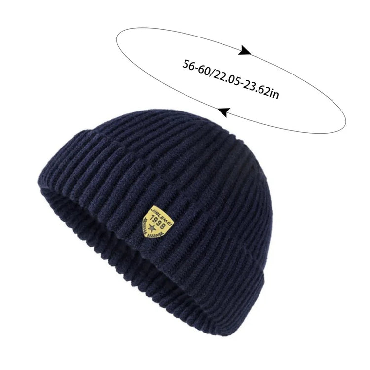 Knitted Hats for Men Women Roll Up Edge Skull Melon Cap Winter Spring Solid Warm Landlord Casual Hip Hop Beanie Hat