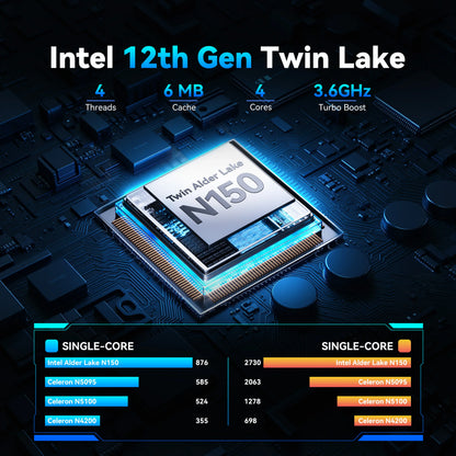ACEMAGIC 18.5 Inch Laptop Intel Lake N150 16GB DDR4 512GB SSD FHD Windows 11 8000mAh Battery Expandable to 2TB Gaming Notebook
