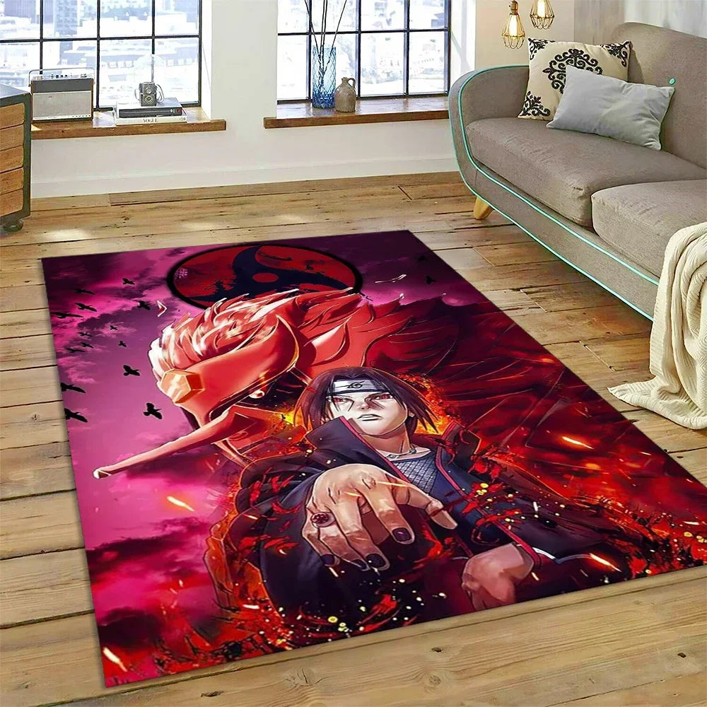 Cartoon 3D I-Itachi Japan Anime Carpet Rug for Living Room Bedroom Home Sofa Decoration,Kids Play Area Rug Non-slip Floor Mat