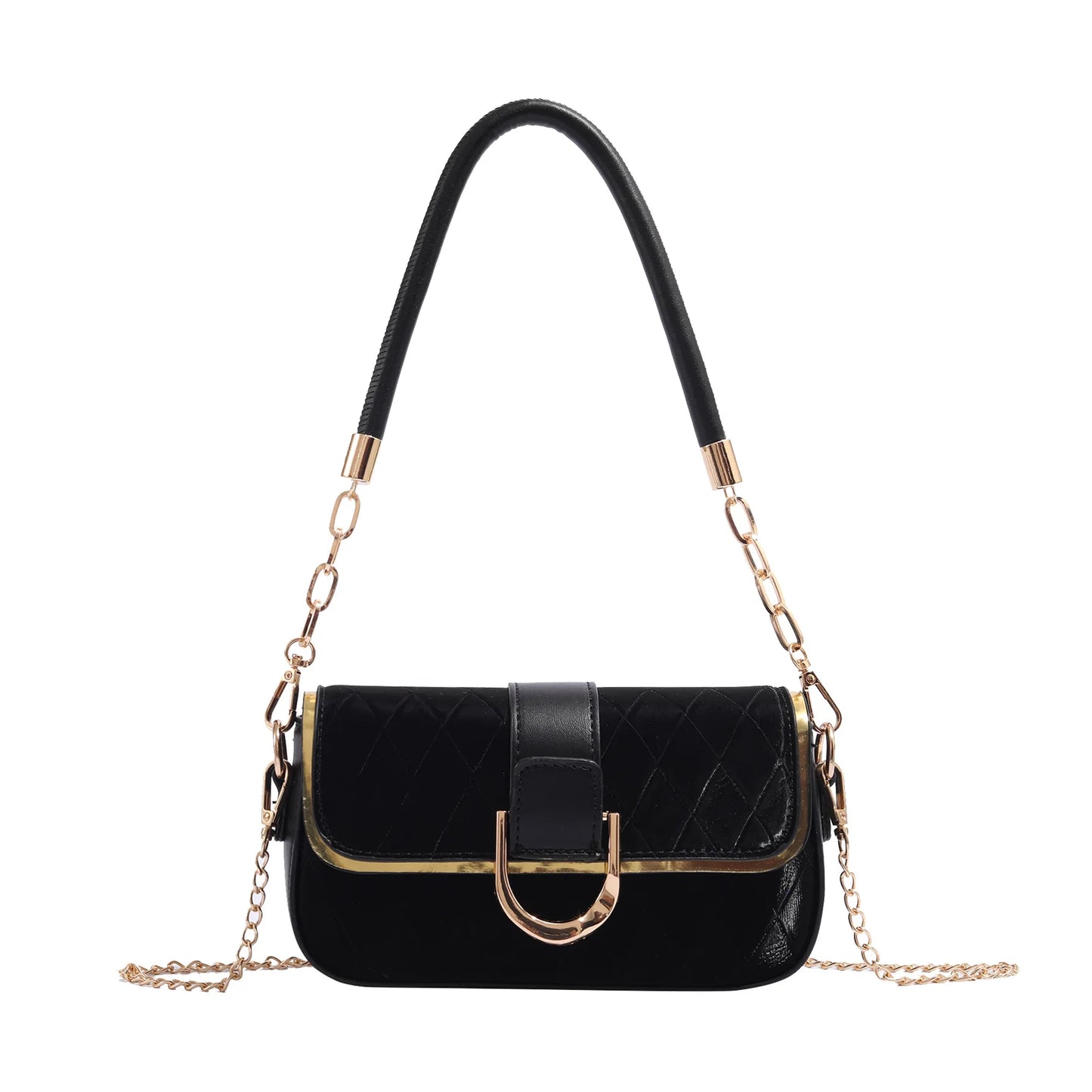 Sweet Pu Leather Women's Shoulder Bag Fashion Design Chain Ladies Underarm Bags Simple Square Female Handbags Crossbody Bag