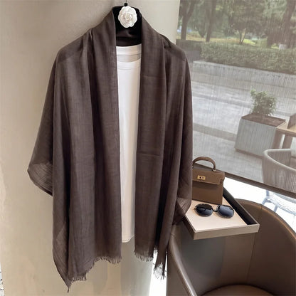 New Long Scarf Women Cotton Scarf Beach Hijab Shawls and Wraps 2026 Luxury Brand Solid Color  Echarpe Designer