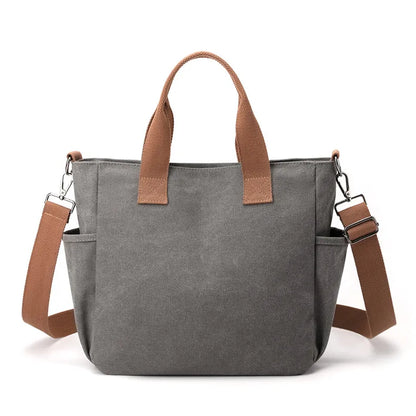 High Capacity Top-Handle Bag For Women Shoulder CrossBody Bag Vintage Canvas Ladies Tote Messenger Bag Female Travel Handbag