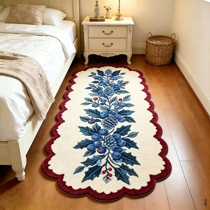 Christmas Living Room Decoration Red Carpet Irregular Shape Rugs for Bedroom Thick Plush Bedside Floor Mat Fluffy Soft Study Rug