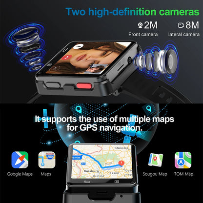 S222 4G Smart Watch Android 11 MTK6761 Quad Core 4GB Ram 64GB Rom Dual Cameras 2.64" Large Screen Detachable WIFI GPS Smartwatch