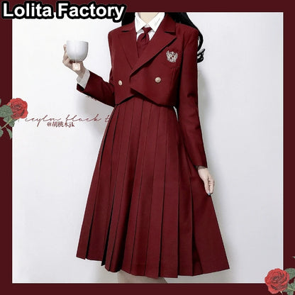 Japanese Women JK Green Blazer Suit skirt coat Harajuku High School Uniform for Students Girl Outwear College Style blazers Suit