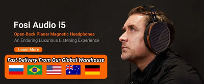 Fosi Audio i5 Open-Back Planar Magnetic Headphones with 97mm Diaphragm Professional Hifi Monitor Wired Headset For Studio