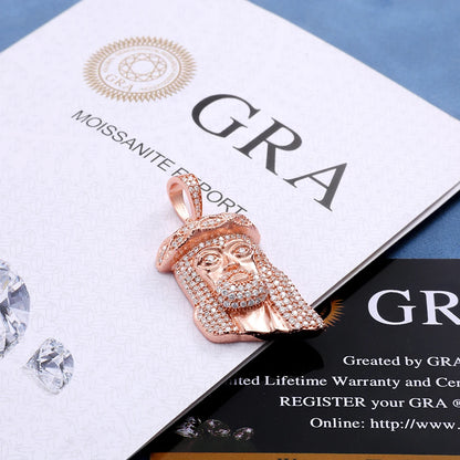 ICEBLING S925 Silver VVS1 Moissanite Jesus Pendant Necklace Men Iced Out Jesus Hip Hop Rapper Jewelry Comes With GRA Certificate