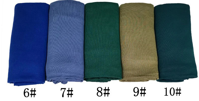 Ramadan Modal Cotton Jersey Hijabs For Woman Long Muslim Shawl Plain Soft Turban Niqab Head Wraps Scarf Women Hijab