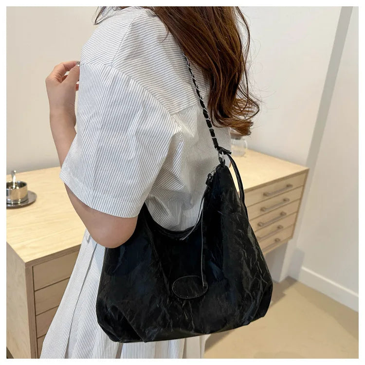New Summer Chain Commuting Bag, Casual Student Soft Face Large Capacity Bag for Women, Fashion Single Shoulder Crossbody Bags