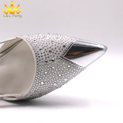 Sky Blue Color High Quality New Arrivals 2024 Italian Desing African Women Shoes and Bag Set Sweet Style Super Heels for Wedding