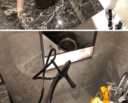 Thin Strap Sandals Women's Summer New with A Single Buckle Strap Womens Shoes Thin Heels with Exposed Toes High-heeled Sandals