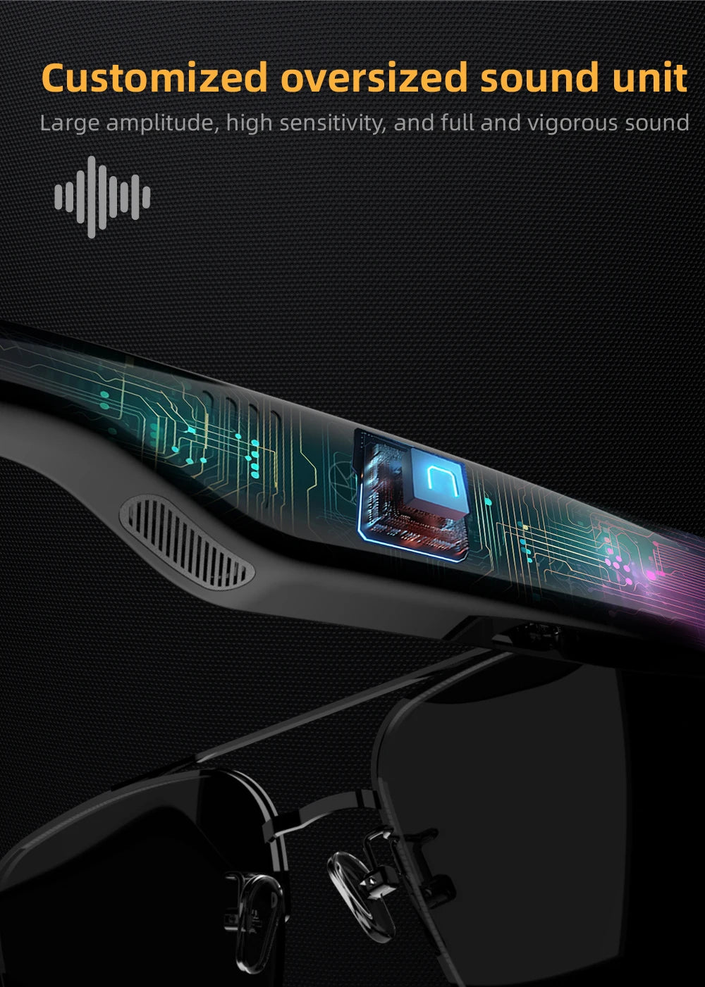 High-quality Sunglasses Smart Glasses With Earphones Bluetooth Music Outdoor Cycling UV protection Women's Glasses Men
