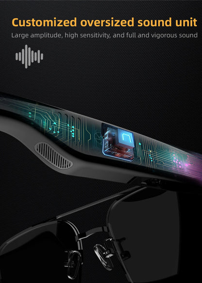 High-quality Sunglasses Smart Glasses With Earphones Bluetooth Music Outdoor Cycling UV protection Women's Glasses Men