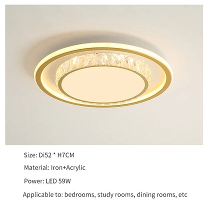 Luxury Living Room Lights Lustre Home Decoration LED Ceiling Lamp Modern Square Acrylic Gold Hall Bedroom Dining Room Fixtures