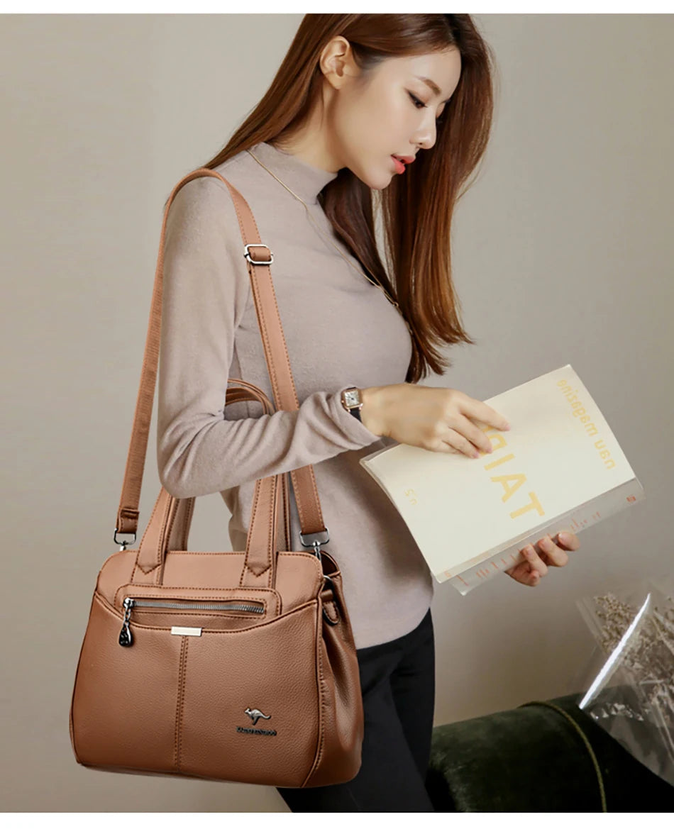 High Quality Ladies Soft Leather Shoulder Bag Designer Luxury Handbags Tote Bags For Womens 2025 Female Crossbody Messenger Bags