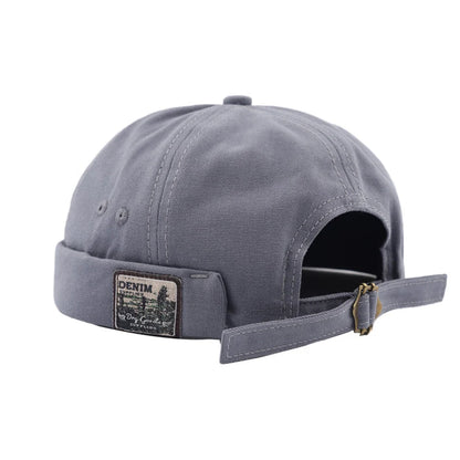 Retro Letter Label Brimless Caps Unisex Solid Color Beanie Men Women Summer Street Adjustable Docker Hats Melon Cap Hip Hop Cap