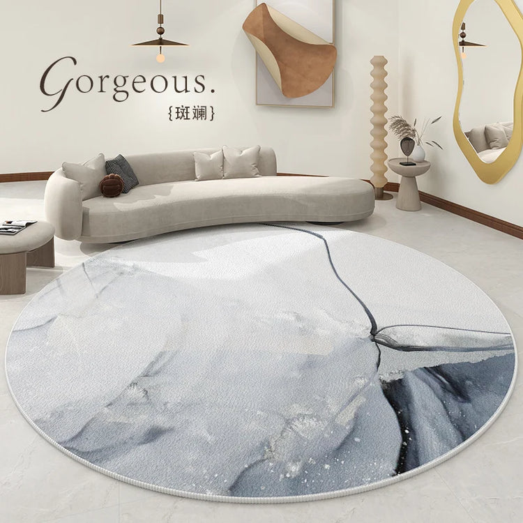 Splash ink living room decoration Round carpet large area lounge anti-slip mat luxury Nordic rugs for bedroom washable study rug