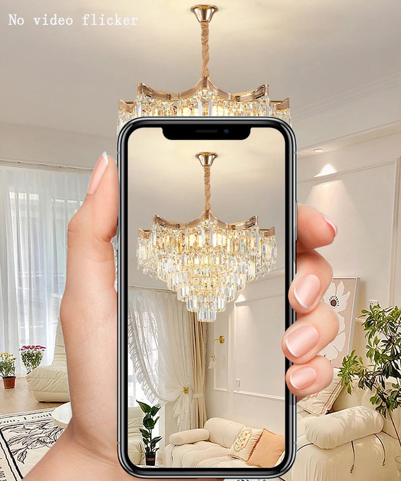 Nordic Luxury Ceiling Chandeliers Modern LED Crystal Pendant Lights for Bedroom Living Room Light Fixtures AC100-240V