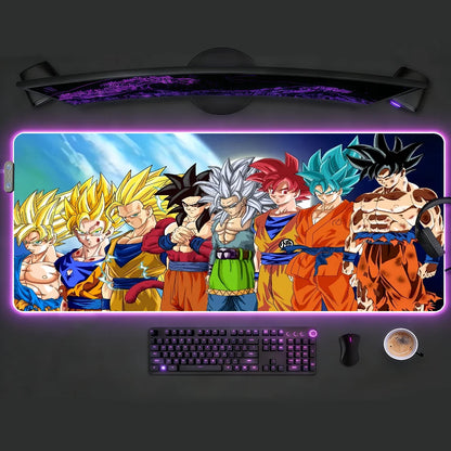 Anime D-DRAGON B-BALL Mouse Pad RGB LED Non-slip Desk Mat Rubber Gaming Accessories Large XXL Computer Office Keyboard Carpet