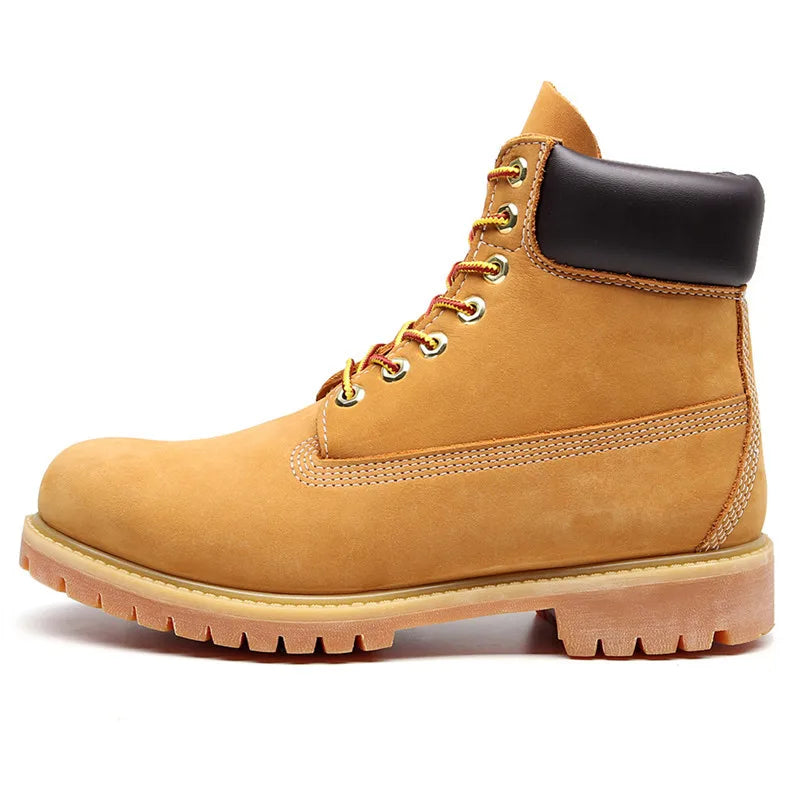 Handmade Genuine Leather Motorcycle Boots British Retro Men Women Outdoor Hiking Work Shoes Non-slip Desert Boots