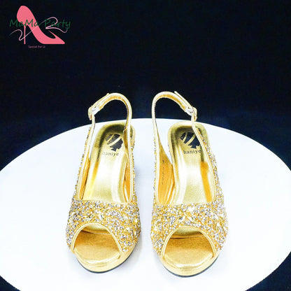 2025 Fashion Style Nigerian Ladies Lovely Shoes and Bag to Match Set in Gold Color Specials Pumps for Dress