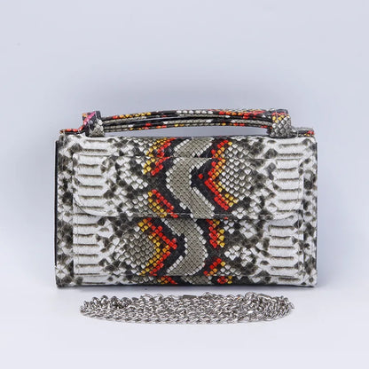 Luxury Snake Pattern Chain Flap Handbags Evening Clutches Crossbody Messenger Shoulder Bags Women Female Ladies Luxurious Purses