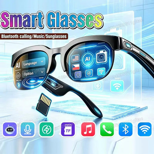 Sunscreen Smart Glasses AI Translation TF Card Bluetooth Conversation Recording Listening To Music Smart Sunglasses Men Women