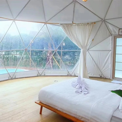 Flame Retardant Geodesic Dome Liner, Aluminum Foil Thermal Canvas Inner Cover for Outdoor Glamping Tent Accessory