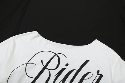 Weird Puss Letter Print Crop Tops Women Summer Trend Wild Biased Collar Street Skinny Simple Classic Streetwear Daily Soft Tees