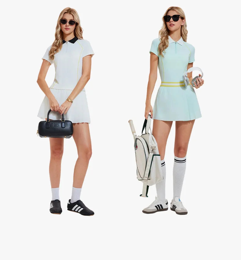 WESTSHAN EU US Size Women A-Line High-Waisted Safty Shorts Pleated Skirt Pickball Tennis Jogger Badminton Golf Sports Skirt