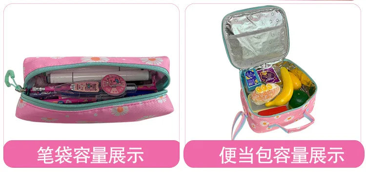 Cute Student Backpack 3pcs/set Primary Schoolbag Rabbits and Quicksand Kawaii Student Backpack Teenage Girls Handbag Rucksack