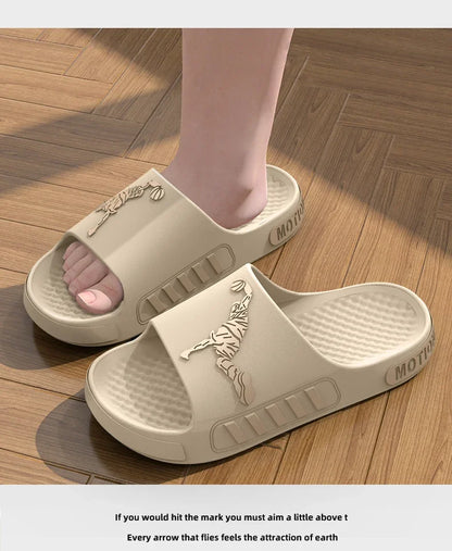 Men's Summer Thong Slippers Thick Bottom Anti-Slip Deodorant EVA Wear-Resistant Breathable Slip-On Sandals