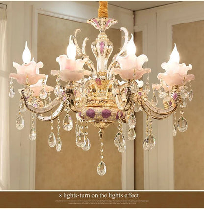 Zinc Alloy Crystal Chandelier Modern Living Room Decoration  Lighting European Restaurant Bedroom Candle  Lamps
